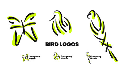 Bird logos -  fully vector based editable logos