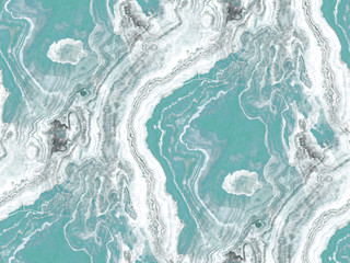 Turquoise blue and white marble texture - seamless background. Natural stone pattern. 