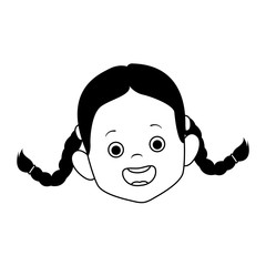 cartoon little girl with hair tails
