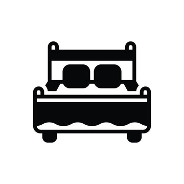 recommend clip art: Black solid icon for bed bedstead