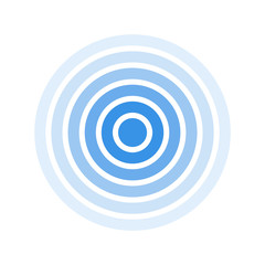 Radar screen concentric circle. Blue color ring. Signal.