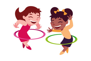 Isolated girls cartoons vector design