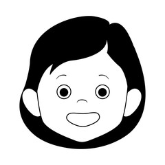 cartoon girl face icon, flat design