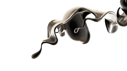 Splash fluid. 3d illustration, 3d rendering.