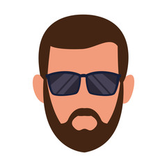 avatar man with beard and sunglasses icon