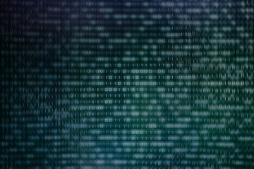 the most important data. binary code on computer screen. focused on text at the center, blurred code in the surrounding. slimming for the data in the internet landscape.