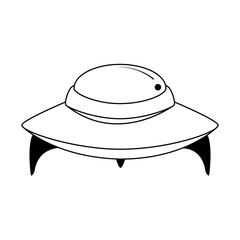 flying saucer icon, flat design