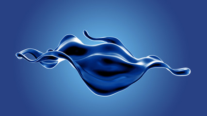 Splash fluid. 3d illustration, 3d rendering.