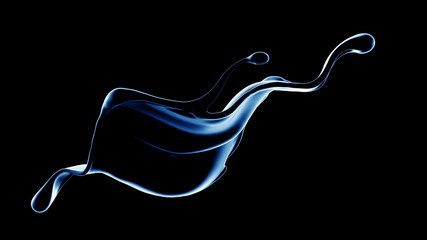 Splash fluid. 3d illustration, 3d rendering.