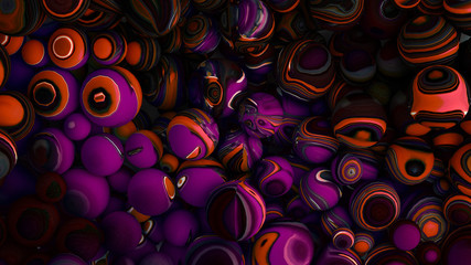 Bright background with a volumetric pattern and print. 3d illustration, 3d rendering.