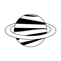 saturn planet icon, flat design