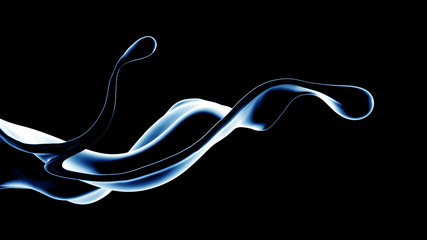 Splash fluid. 3d illustration, 3d rendering.