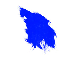 Blue paint stains isolated on white