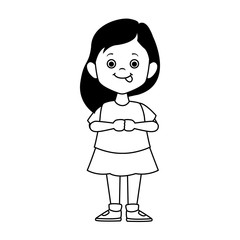 Fototapeta premium cartoon cute girl wearing skirt, flat design