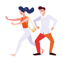 Couple of woman and man vector design