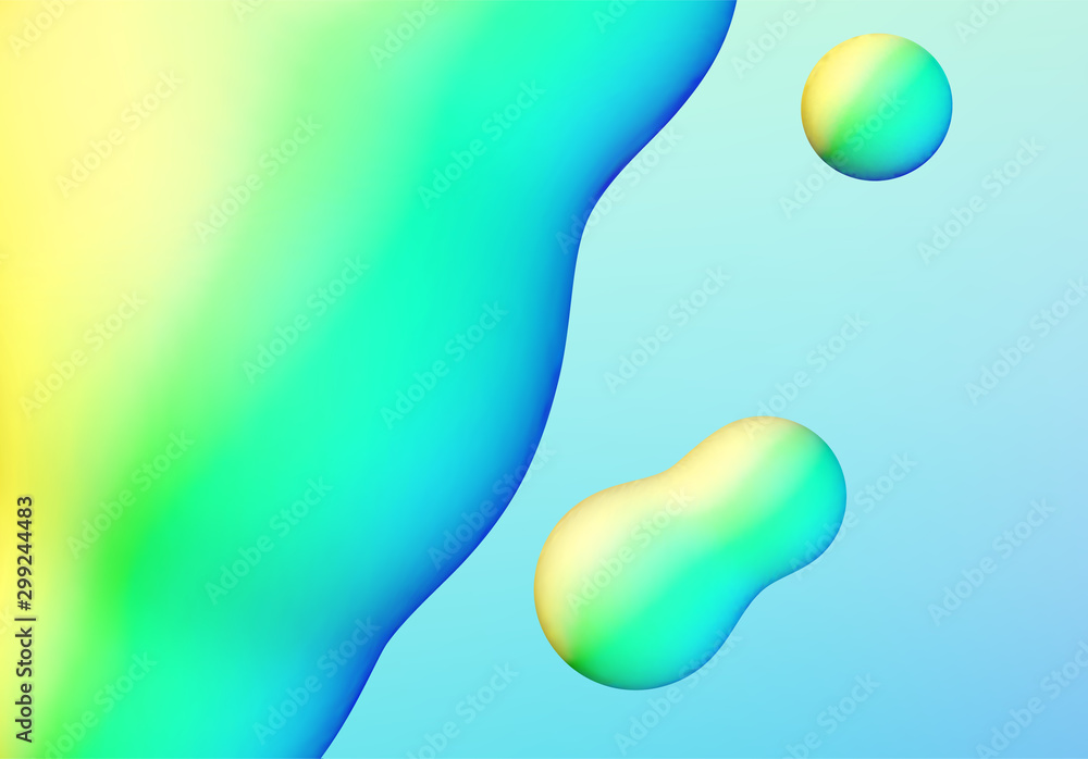 Poster fluid design liquid blobs with vibrant intense colors abstract background