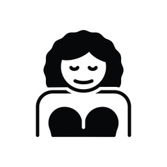 Black solid icon for her his 