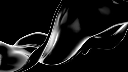 Splash fluid. 3d illustration, 3d rendering.