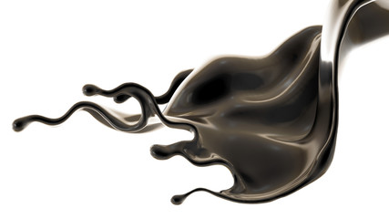 Splash fluid. 3d illustration, 3d rendering.