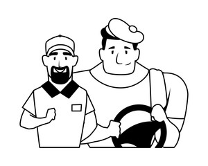 Isolated drivers persons vector design