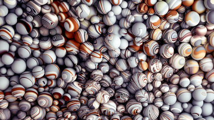 Bright background with a volumetric pattern and print. 3d illustration, 3d rendering.