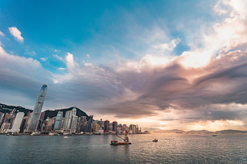 Hong Kong Island in Sunset 