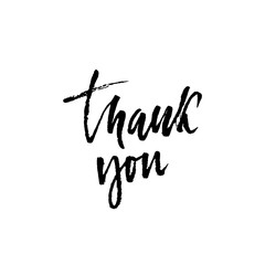 Thank You. Hand drawn dry brush lettering. Thanks card. Vector illustration.