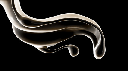 Splash fluid. 3d illustration, 3d rendering.