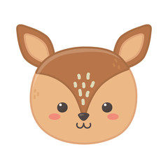 Fototapeta premium cute little deer head animal cartoon