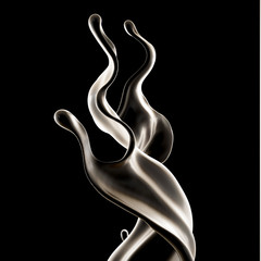 Splash fluid. 3d illustration, 3d rendering.