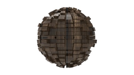 3d rendering of a sphere that looks like its exploding expanding