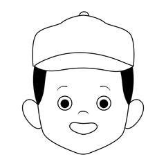 cartoon happy boy with a cap icon