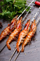 Grilled shrimp kebabs, northeast China barbecue