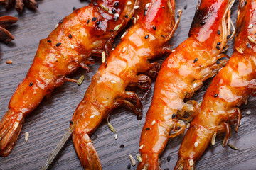 Grilled shrimp kebabs, northeast China barbecue