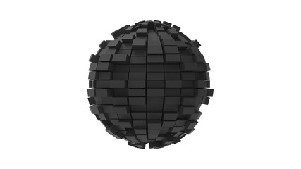 3d rendering of a sphere that looks like its exploding expanding