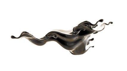 Splash fluid. 3d illustration, 3d rendering.
