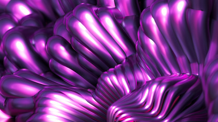 Luxury golden metal background with lines. 3d illustration, 3d rendering.