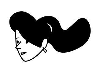 Isolated woman head vector design