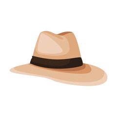 beach hat icon, flat design