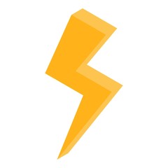 Thunderbolt icon. Isometric of thunderbolt vector icon for web design isolated on white background