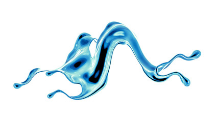 Splash fluid. 3d illustration, 3d rendering.