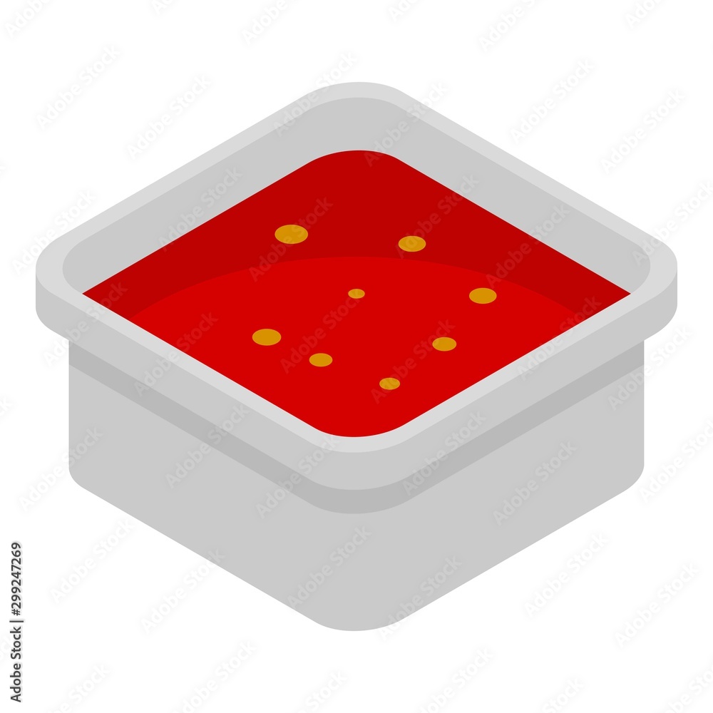 Poster red sauce icon. isometric of red sauce vector icon for web design isolated on white background