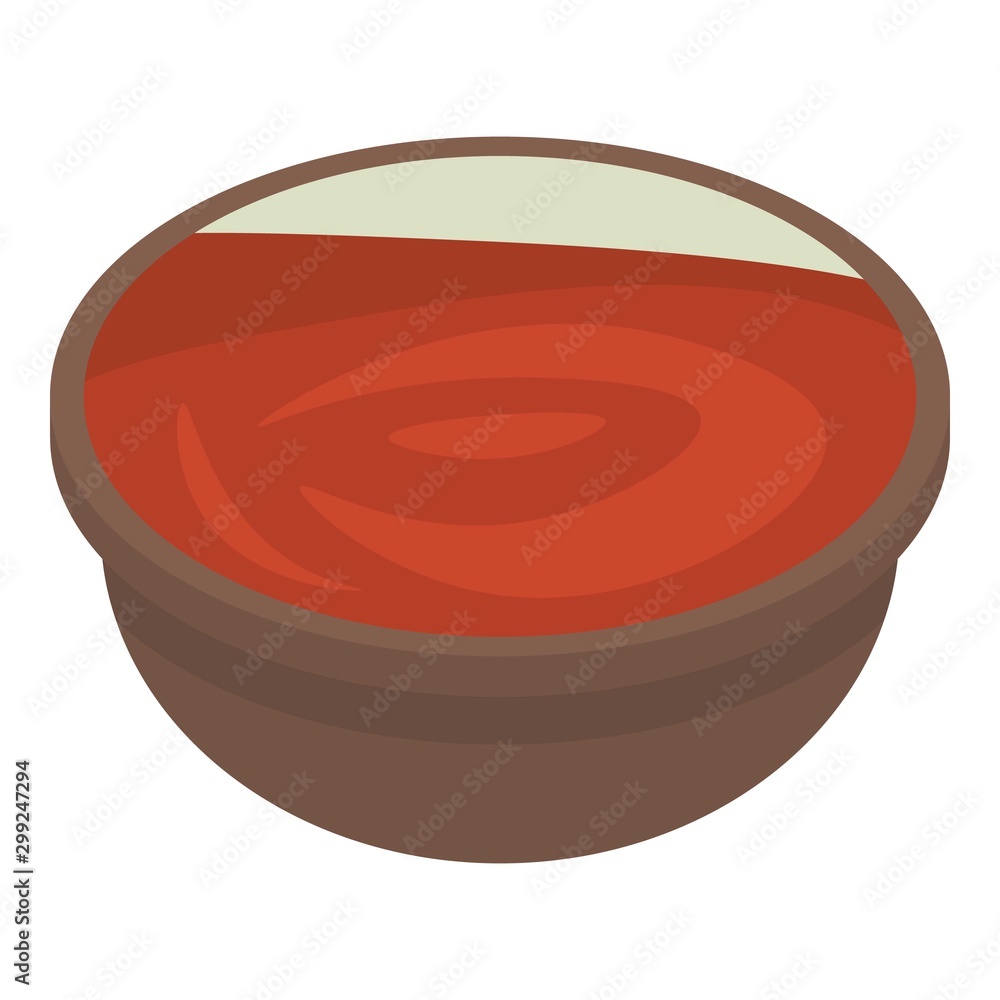 Poster tomato soup icon. isometric of tomato soup vector icon for web design isolated on white background