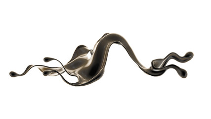 Splash fluid. 3d illustration, 3d rendering.