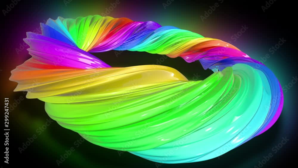 Poster paint flow moves in a circle. abstract colorful creative background with stream of mixed oil paints 