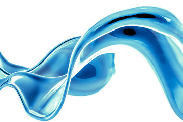 Splash fluid. 3d illustration, 3d rendering.