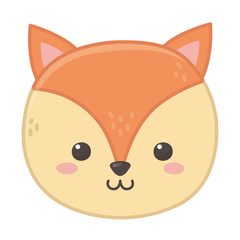 cute little fox face animal cartoon