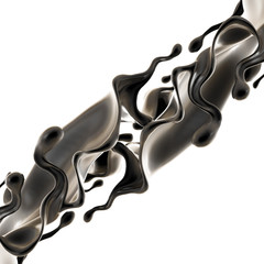 Splash fluid. 3d illustration, 3d rendering.