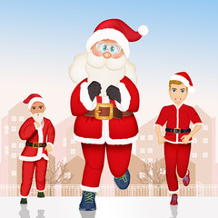 Santa Claus running