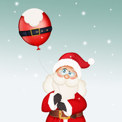 Santa Claus with Christmas balloons